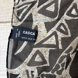 Vintage Casca Silk Scarf with Geometric Pattern